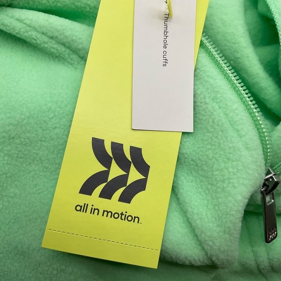 All In Motion x4 Girls 1/4 Zip Hooded Fleece Tops XS(4/5) Mint Green - Picture 5 of 9